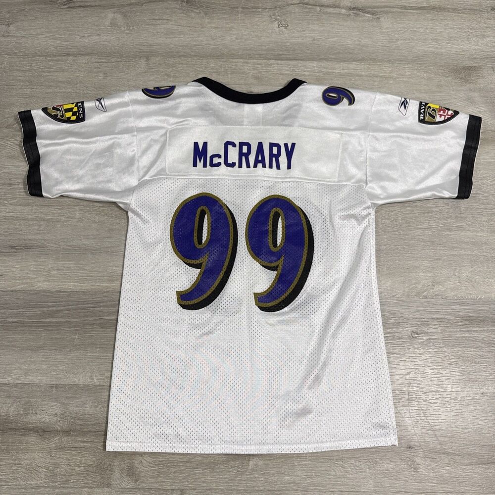 Michael McCrary Jersey Baltimore Ravens Reebok Youth White NFL Replica Medium